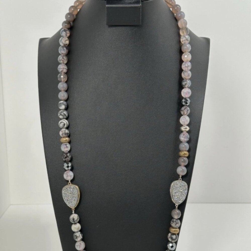 Silpada 925 CN Silver Druzy Ode To Geode Necklace